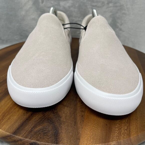 Express Sneakers Mens 11 Light Pink Suede Leather Rubber Bottom Low Top Slip On - Picture 2 of 13